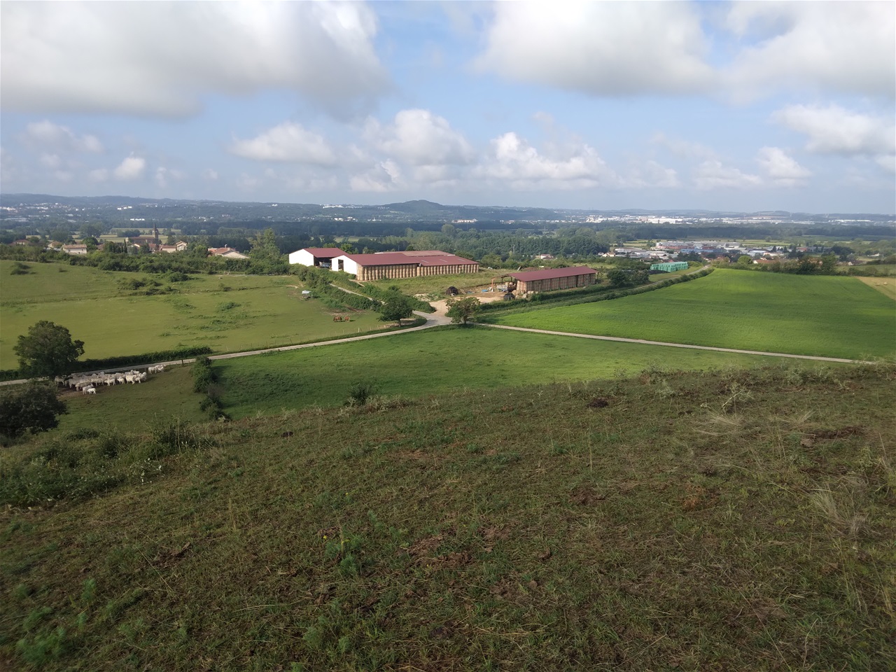 L'exploitation vu de la colline de Monturay